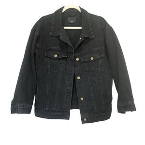 Active USA Denim Jacket Faded Oversized Capsule Versatile Layer Fall Sz M